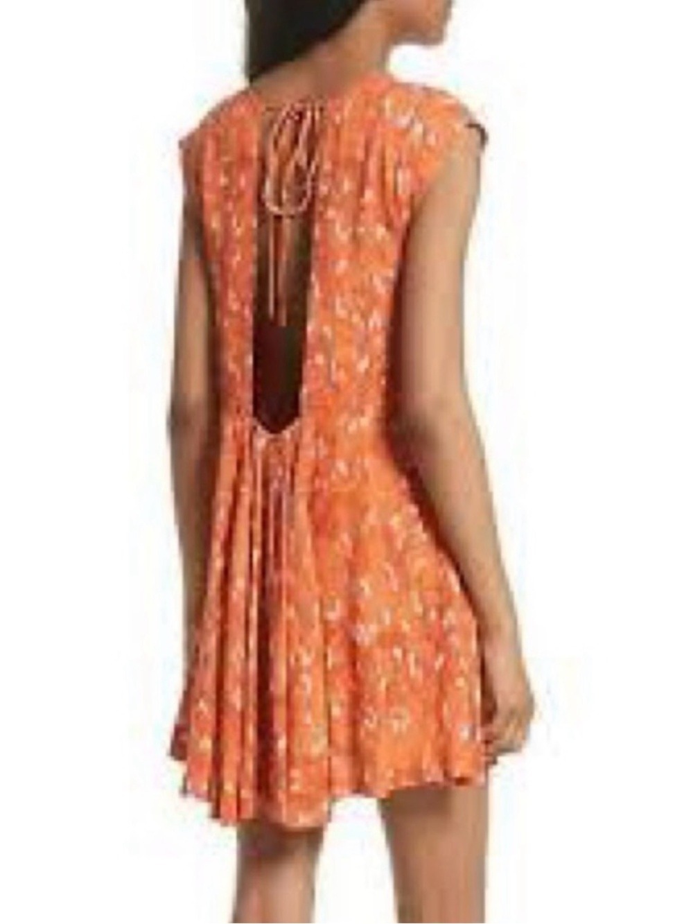 Free People “Fake Love” Orange Sleeveless Dress Size Small pockets - Picture 2 of 7